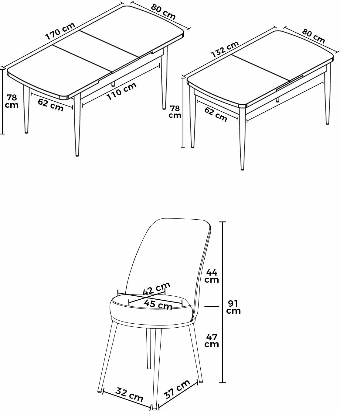 Tavolinë me karrige, set 7 pjesësh, ngjyrë e bardhë dhe kapuçino, Skye Decor, Zen