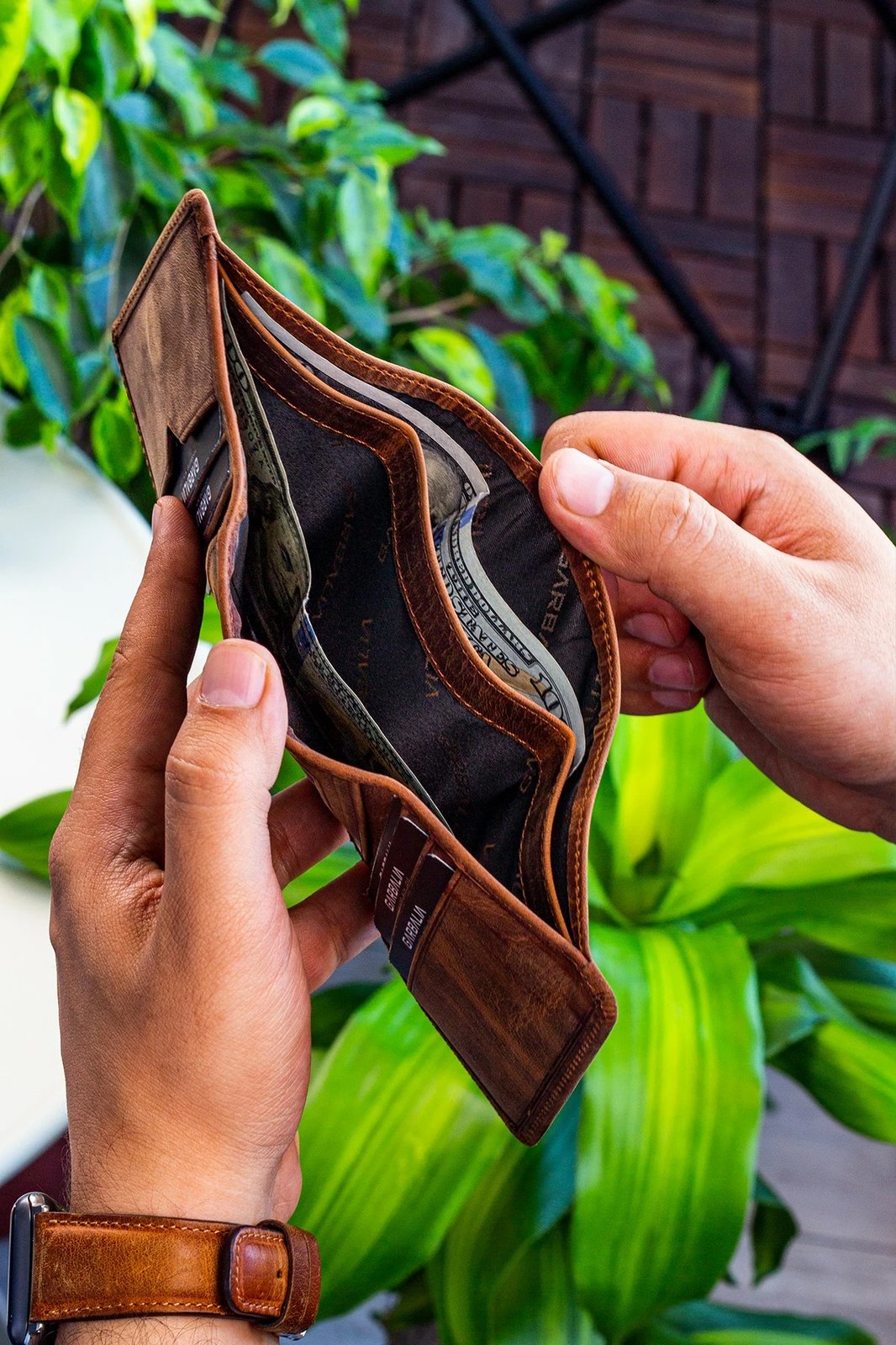 Portofol për burra, lëkurë natyrale, ngjyrë tan, Zoozie Bags, Western