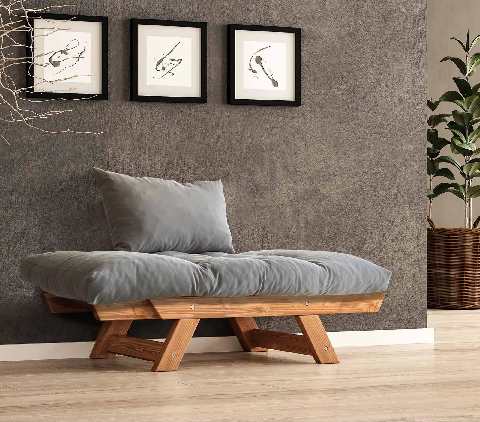 Karrige për kopsht, një vend, Skye Decor, ngjyrë teak dhe gri, CPT8153-140