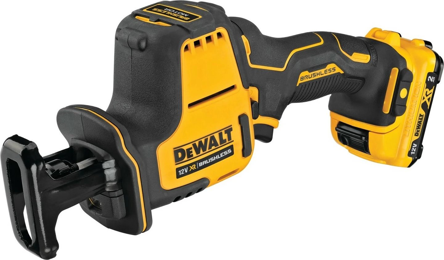 Sharrë elektrike DeWALT DCS312D2-QW, brushless, 12V, 2x2Ah, zi/verdhe