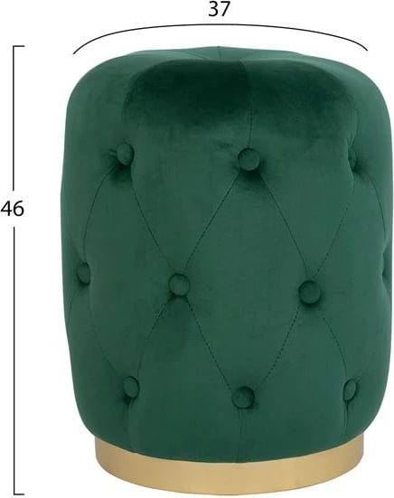 Karrige për bar kadife Torrie FH8405.03 ngjyrë cypress me bazë ari 37x46cm