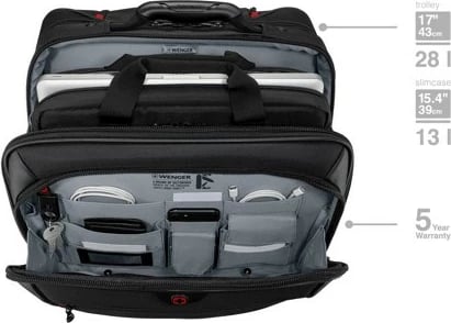 Çantë laptopi Wenger Potomac 17 inç me trolley, e zezë
