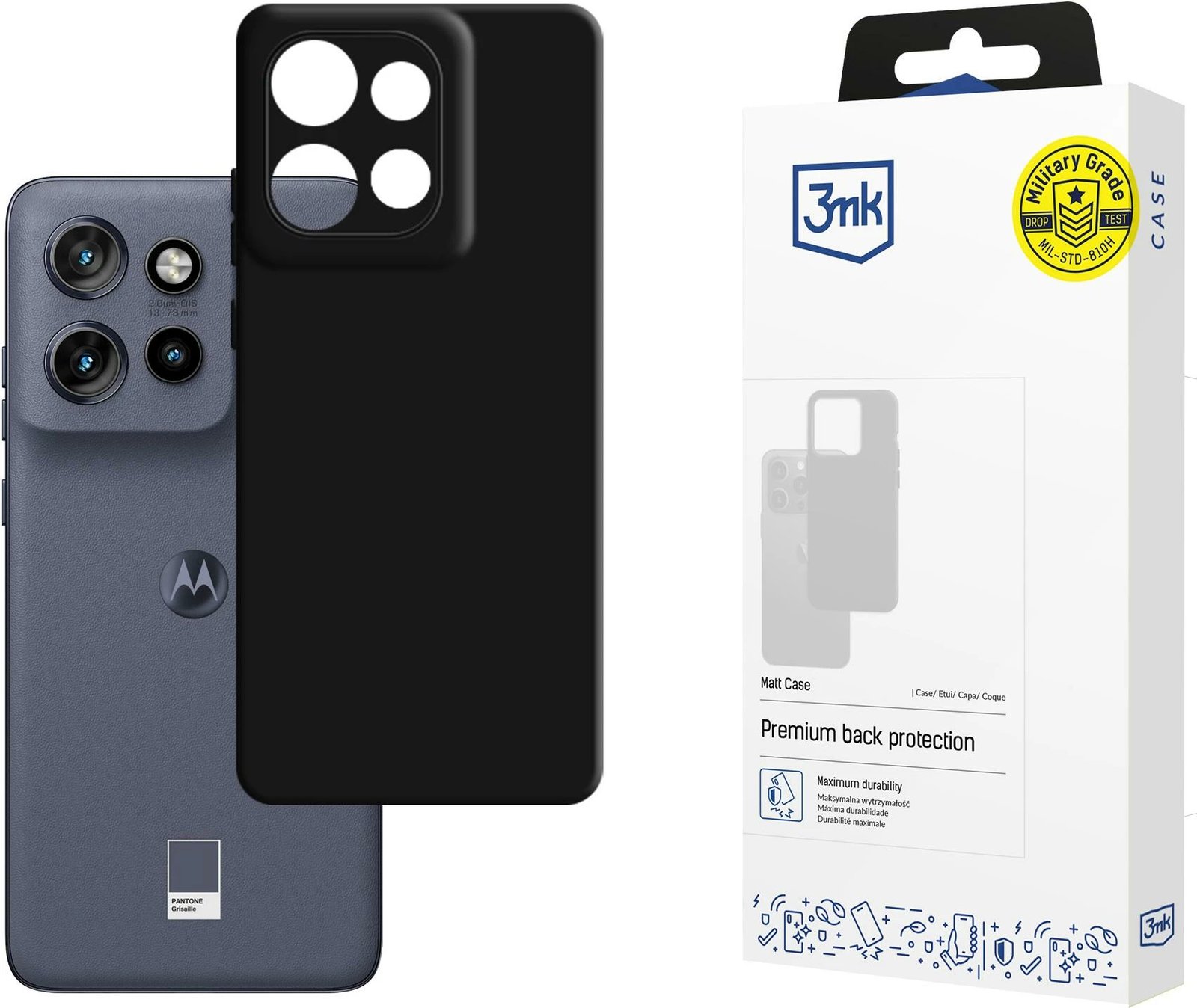 Mbështjellës 3mk Matt Case për Motorola Edge 50 Neo, i zi