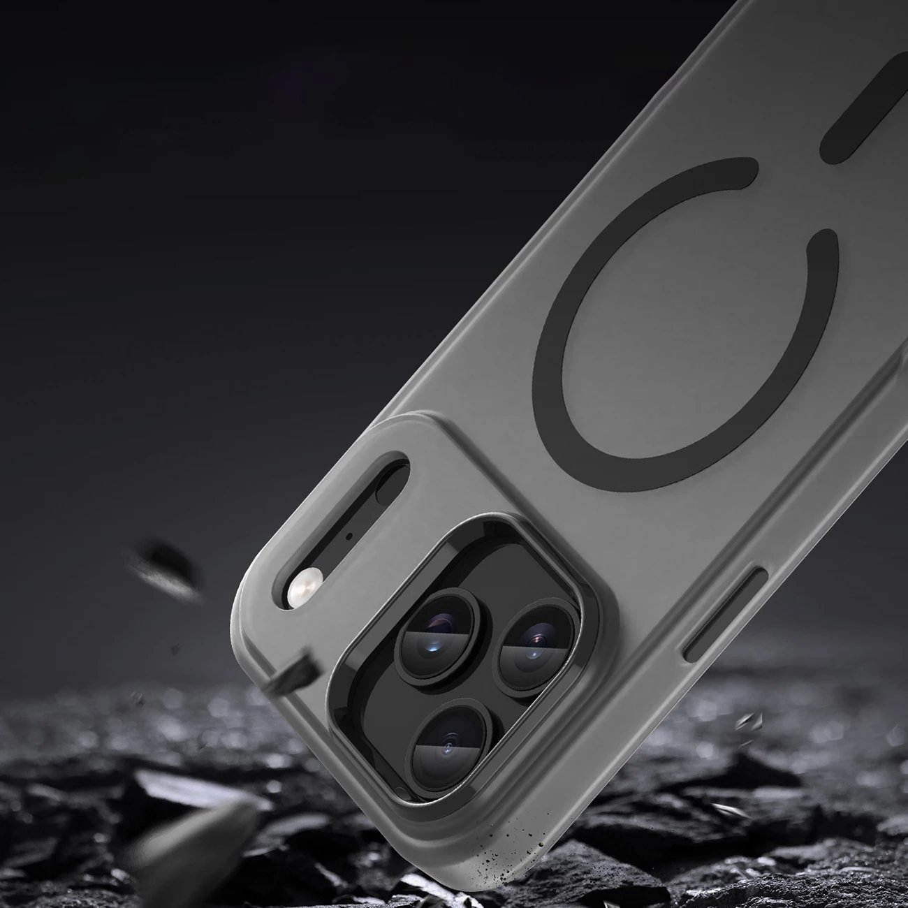 Mbështjellës Hurtel Magnetic Abrasive për iPhone 17 Pro, MagSafe, Mat Zi