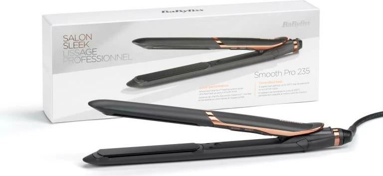 Drejtues flokësh, BaByliss, Smooth Pro 235 ST394E, 235°C 6 nivele nano-ceramik, i zi