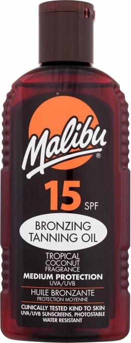 Vaj për nxirje trupore për femra Malibu Bronzing Tanning Oil SPF15, 200ml