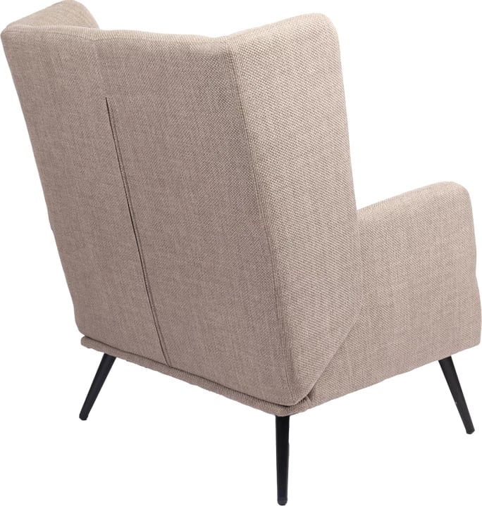 Fotel Mareta, material gri-bezhë, këmbë të zeza, 83x80x99cm