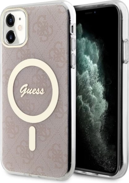 Mbështjellës Guess 4G MagSafe për iPhone 11 6.1", Rozë Mbështjellës Guess 4G MagSafe për iPhone 11 6.1", Rozë