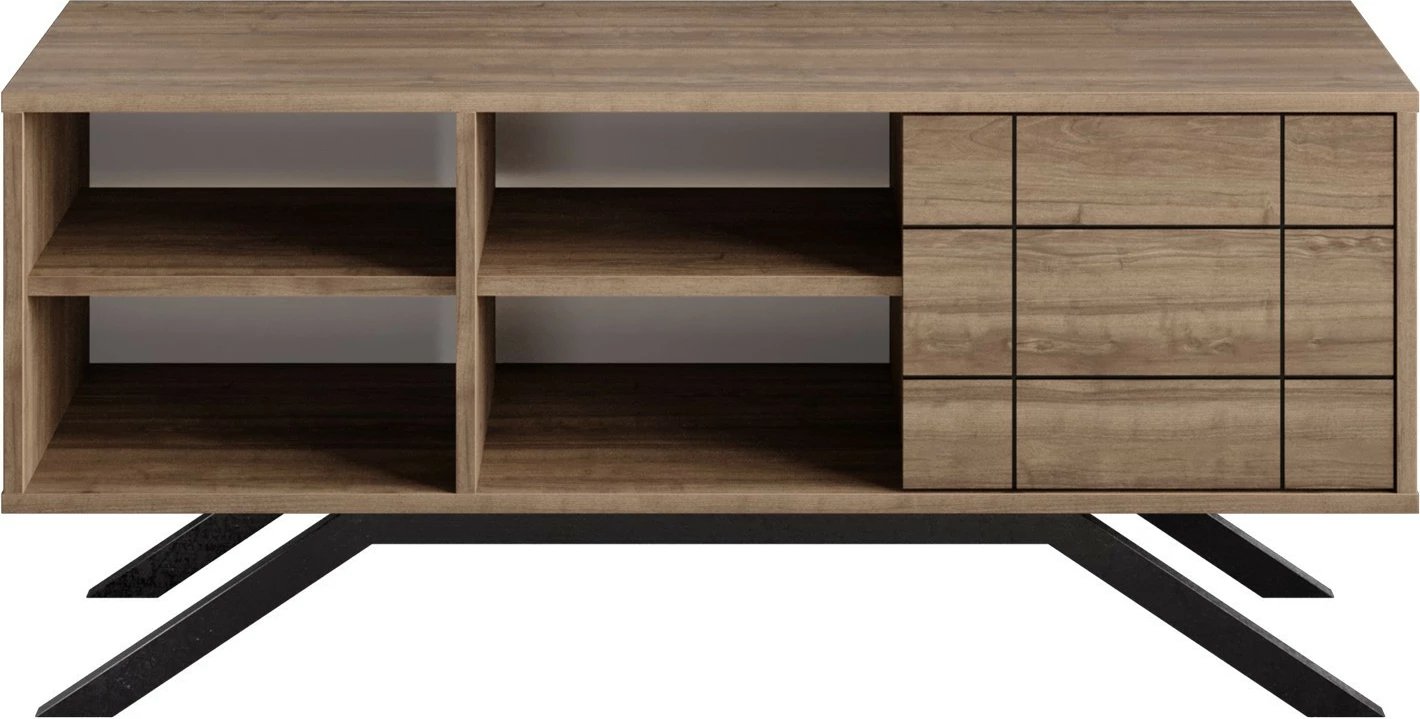 Komodë TV Hanah Home, ngjyrë e zezë dhe arre, North