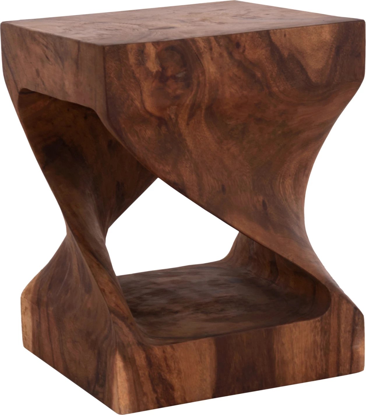 Karrige për bar GEBO, dru suar, ngjyrë natyrale e errët, katrore, 35x35x45cm