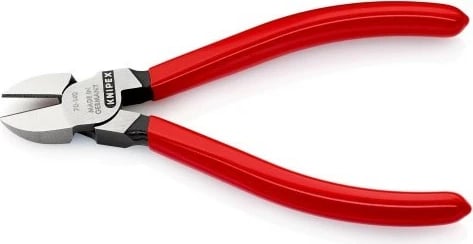 Darë diagonale Knipex 70 01 140, 140mm, dorezë plastike, e kuqe