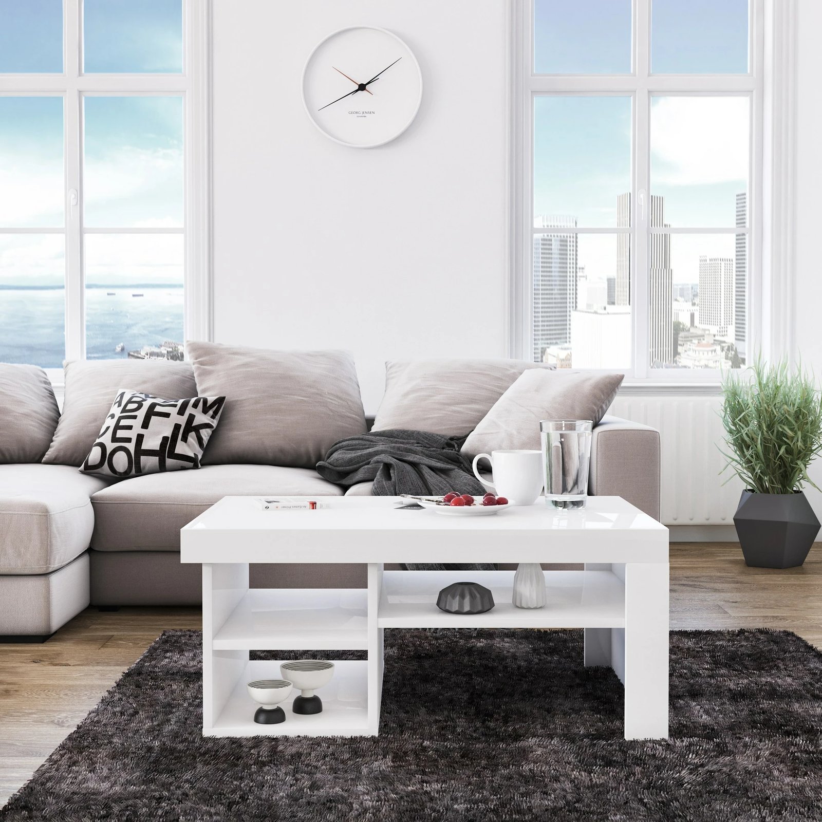 Tavolinë kafeje Skye Decor, Reeta, e bardhë