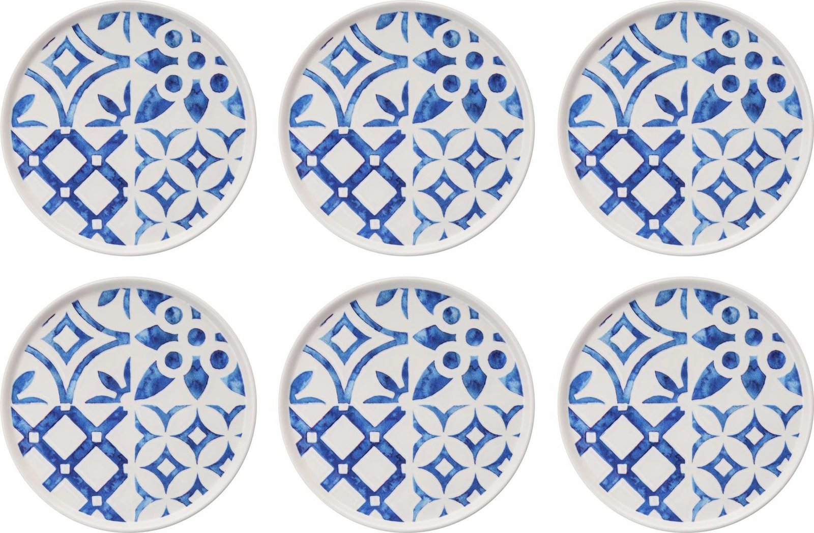 Set pjatash për ëmbëlsira (6 copë), Hermia Concept, model blu