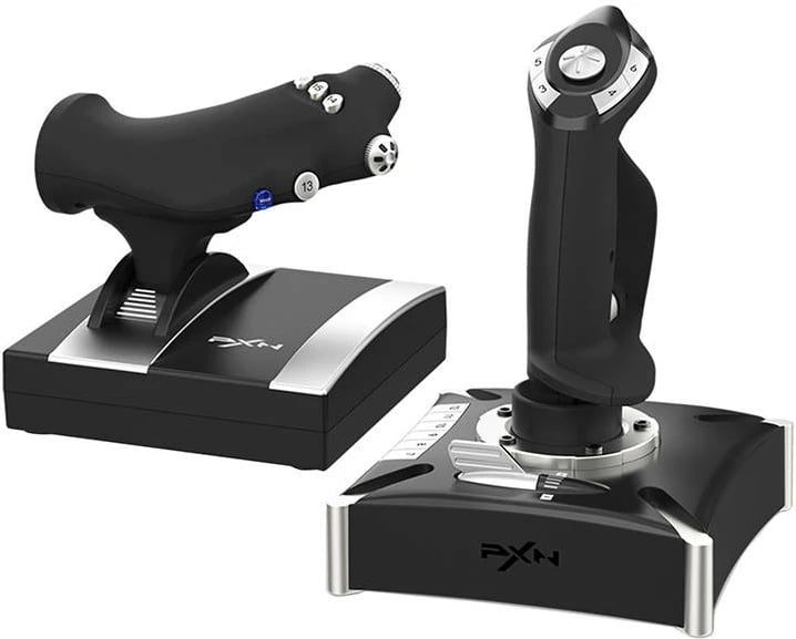 Joystick PXN PXN-2119 Pro me throttle, për PC, PS4, Xbox One, Nintendo Switch, i zi