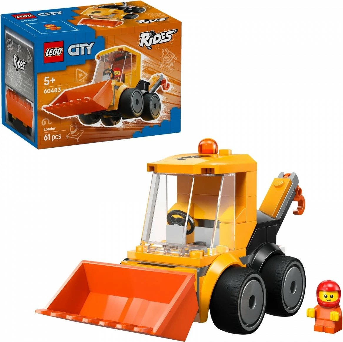 Set blloqe, LEGO City 60483 Wheel Loader, 61 pjesë, për moshat 5+, plastikë