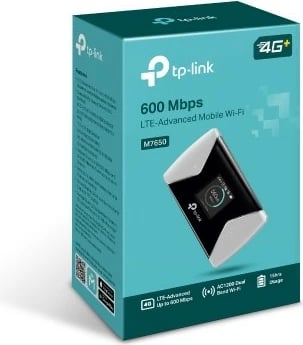 Router portabël TP-Link M7650, 4G LTE, 600Mbps, MicroSD, i zi/gri
