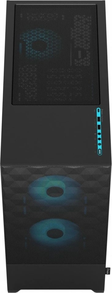 Kasë Fractal Design Pop Air TG Clear Tint RGB Cyan Core, Midi Tower, ATX, Micro ATX, Mini ITX, e zezë/cyan
