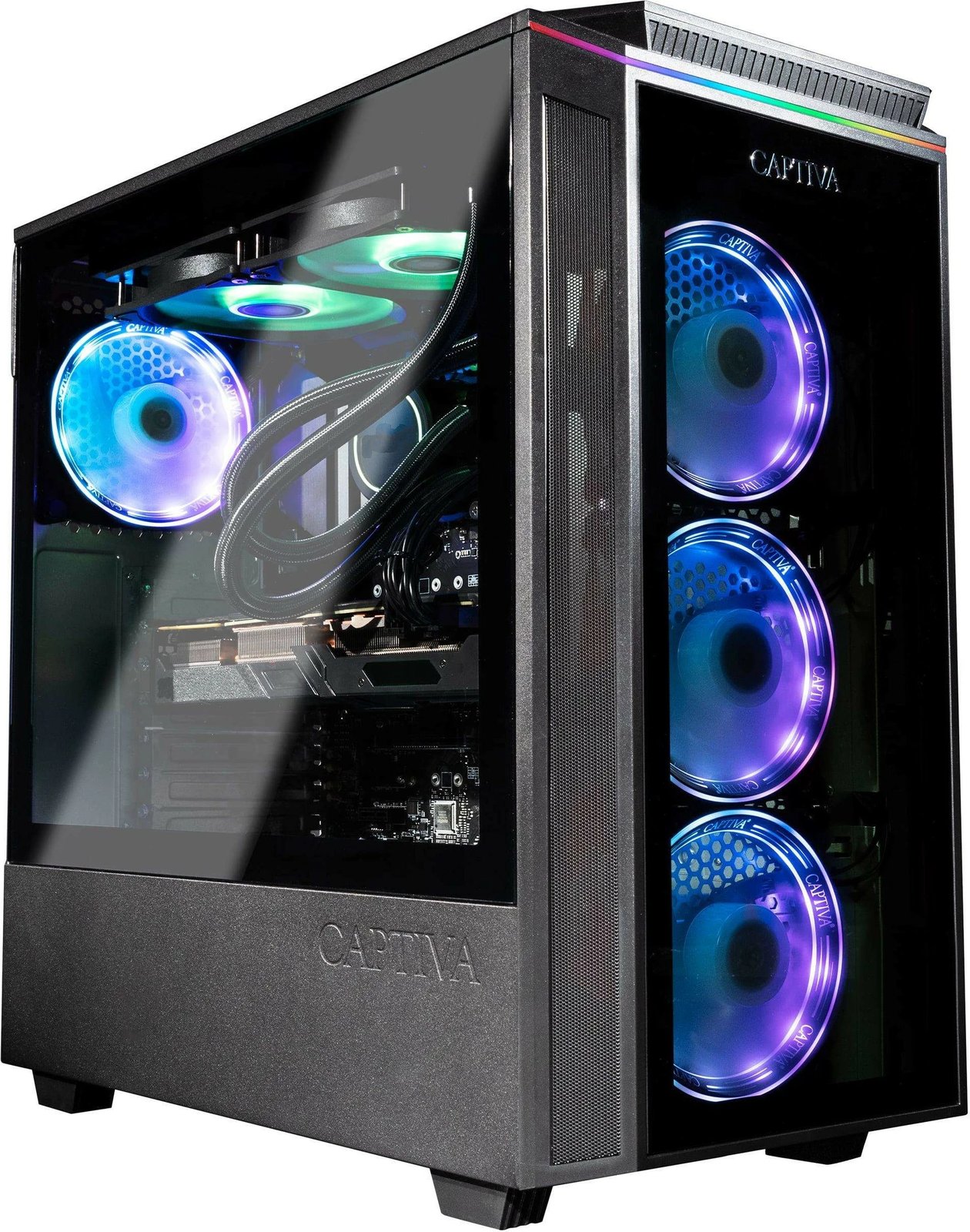 Kompjuter gaming Captiva Highend Gaming I80-857, Intel Core i9, 32GB RAM, 2TB SSD, Radeon RX 7700 XT, i zi me LED jeshile