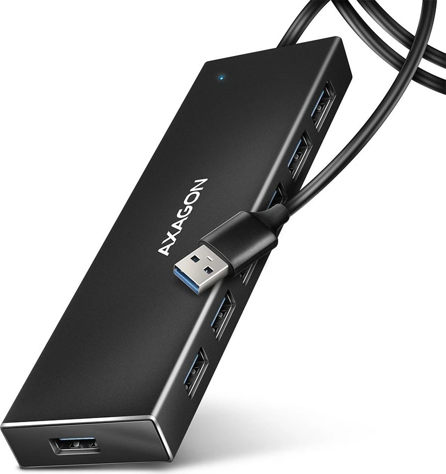 Hub USB AXAGON HUE-F7A, 7 porta, USB 3.2 Gen 1, alumini, 1m kabllo, i zi