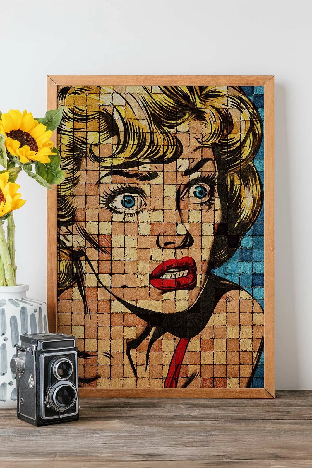 Pikturë dekorative me kornizë, Wallity, Popmosaic16, shumëngjyrëshe, 33x48cm