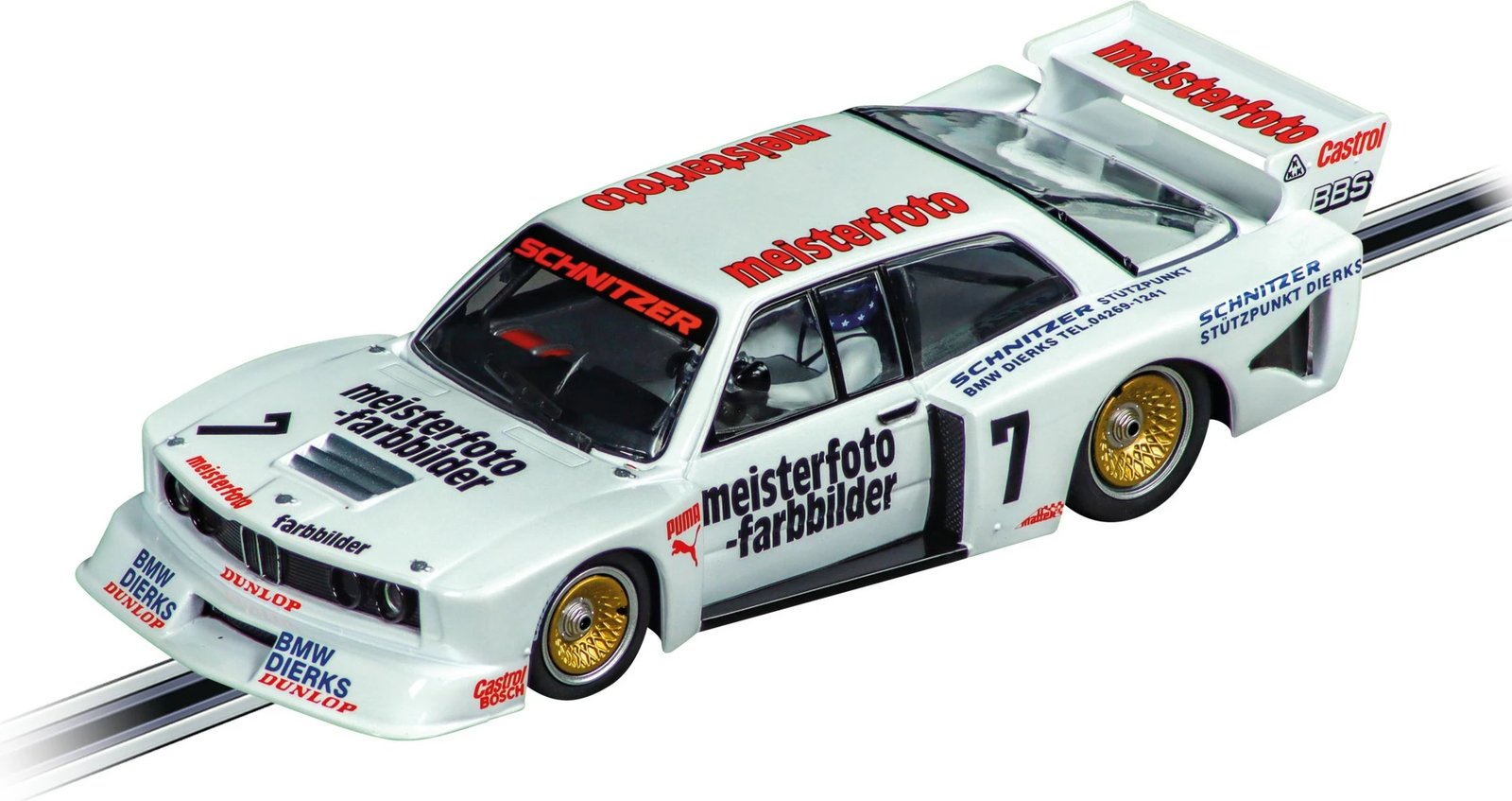 Makine lodër Carrera BMW 320 Turbo Flachbau Digital 132, me drita, multikolor