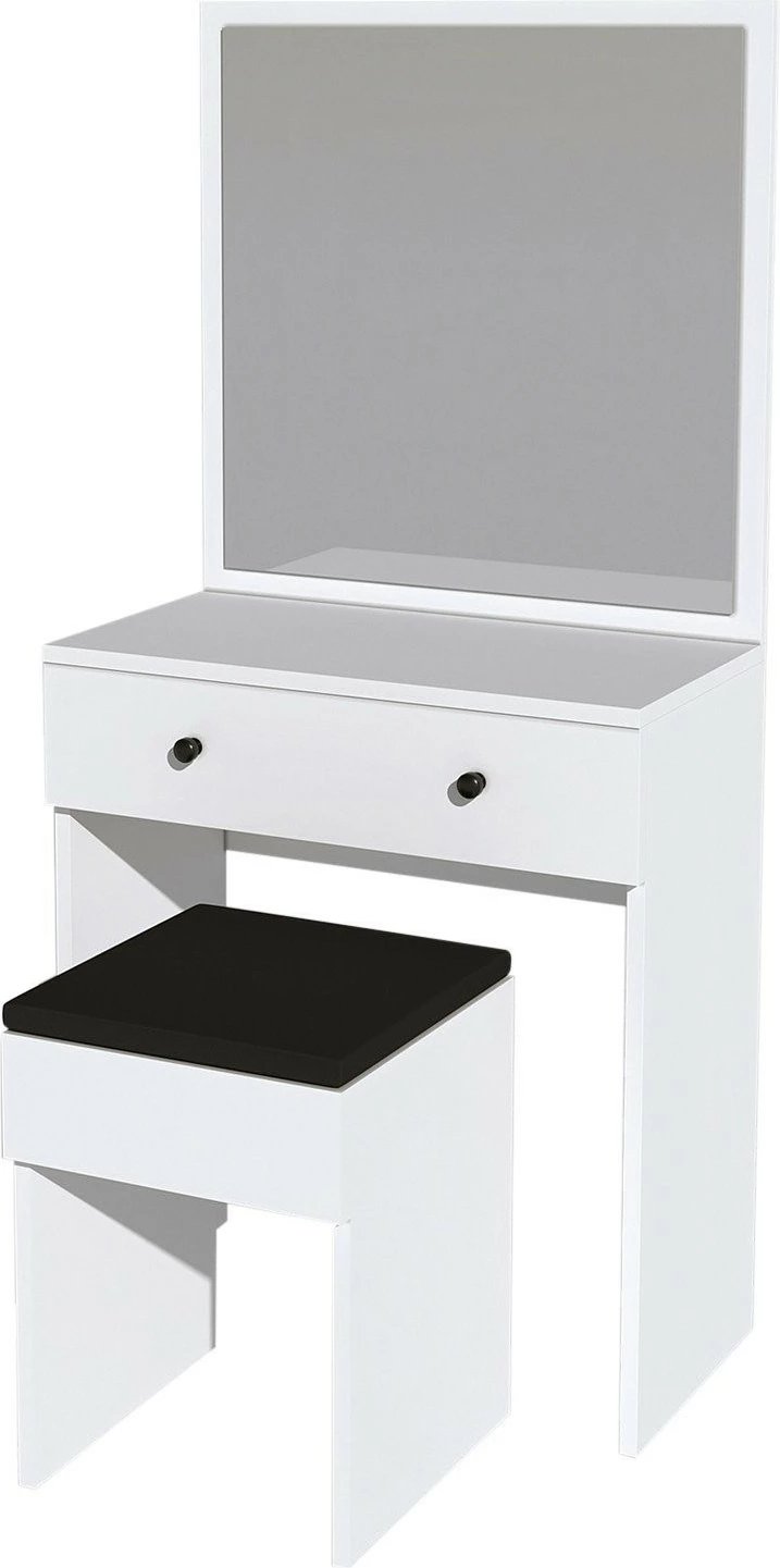 Tavolinë grimimi Hanah Home, Felix, e bardhë, me pasqyrë dhe karrige