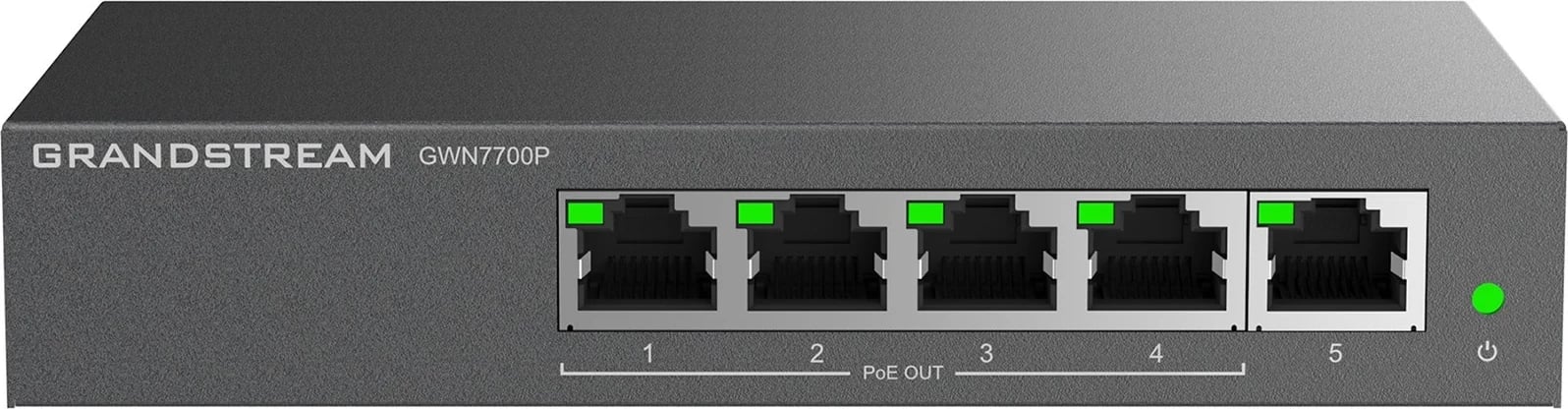Switch i pamenezhueshëm Grandstream GWN 7700P, 5xGbE, 4xPOE