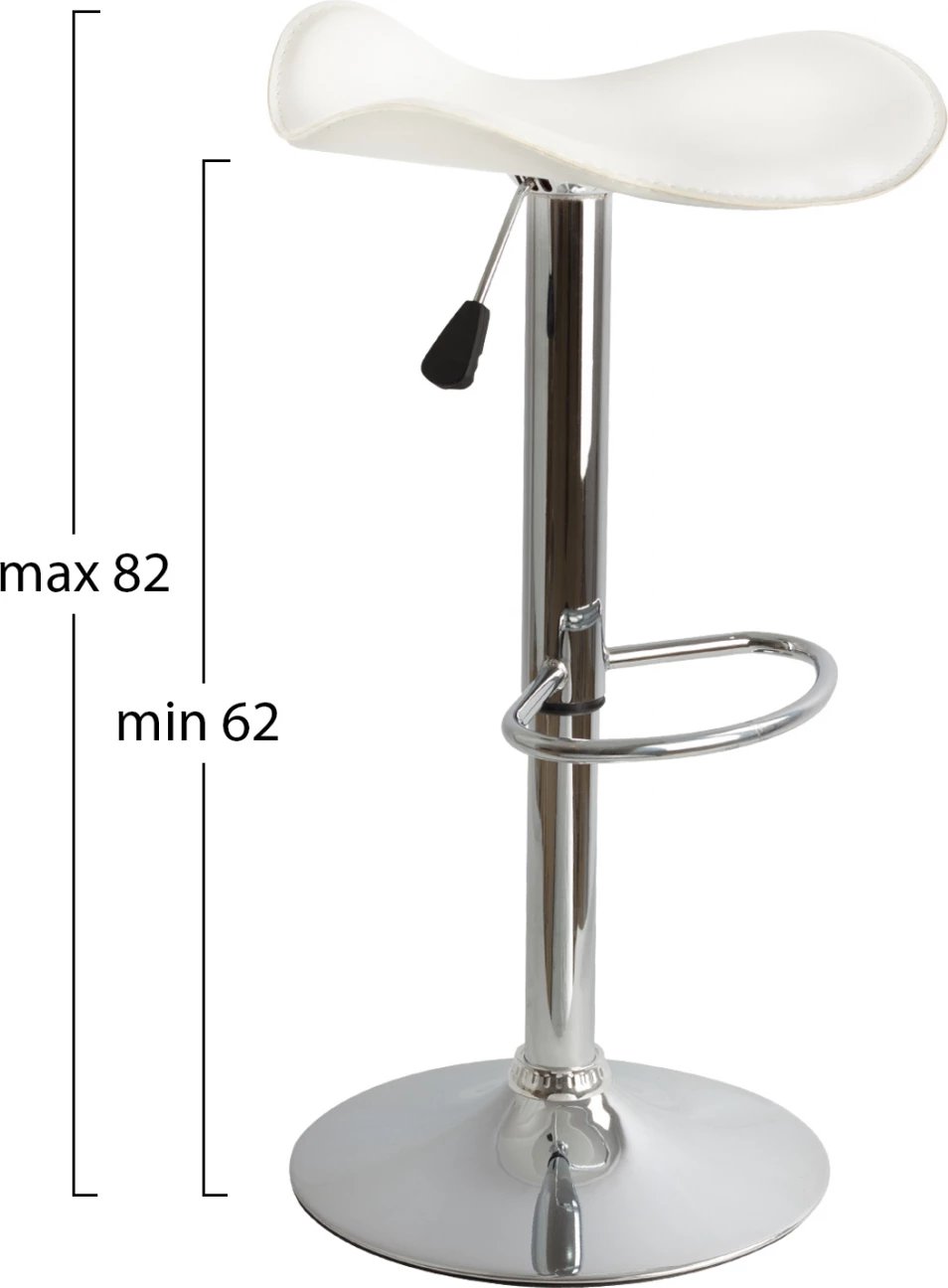 Karrige për bar FH201.02, e bardhë PU me ngritje gazi 45χ45χ82, set prej 2 copë