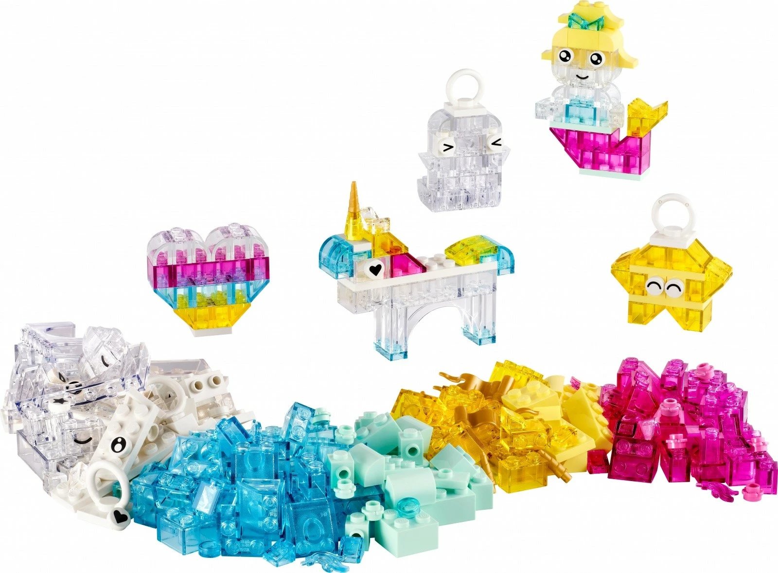 Set LEGO Classic 11040 me blloqe transparente, 340 copa
