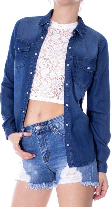 Këmishë për femra Vila Clothes, e kaltër 