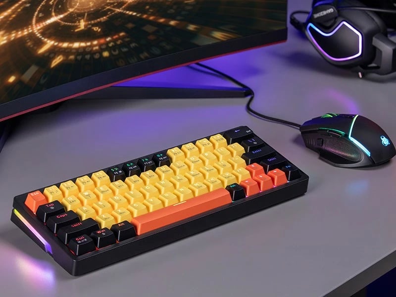 Tastierë mekanike Tracer Gamezone EVO2 HOT SWAP 63, mini, RGB, e verdhë/portokalli/zezë