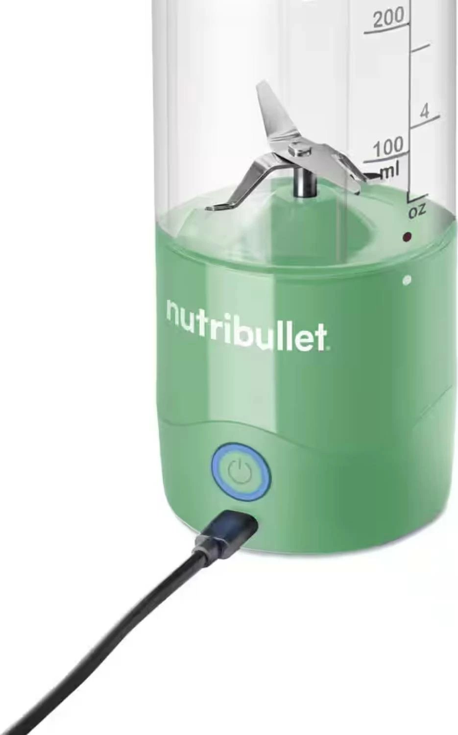 Blender portativ, NutriBullet, NBP003LG, 475 ml, bateri 2000 mAh, USB-C, jeshile e çelët