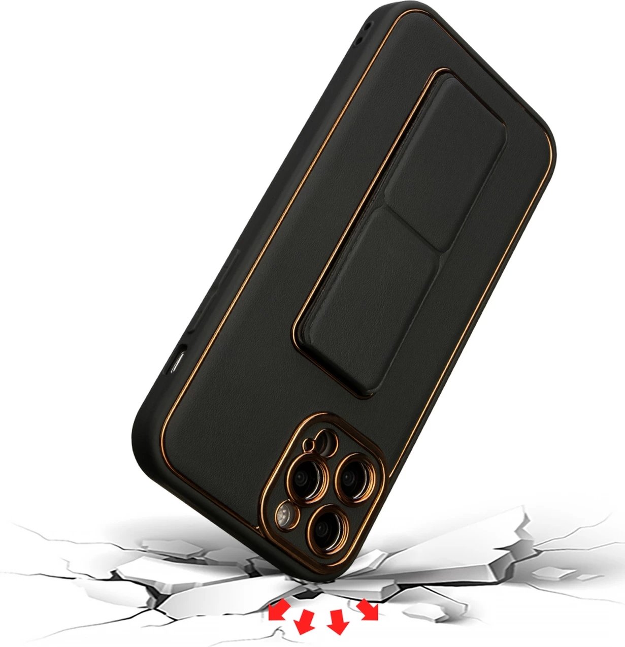 Mbështjellës Hurtel New Kickstand Case për iPhone 12 Pro, me qëndrim, rozë