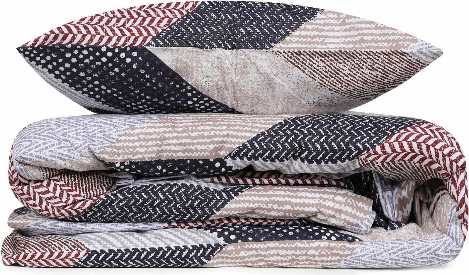 Set mbulesë për jorgan super king, L'essentiel, Ranforce, krem, kafe, bezhë, Anatoli