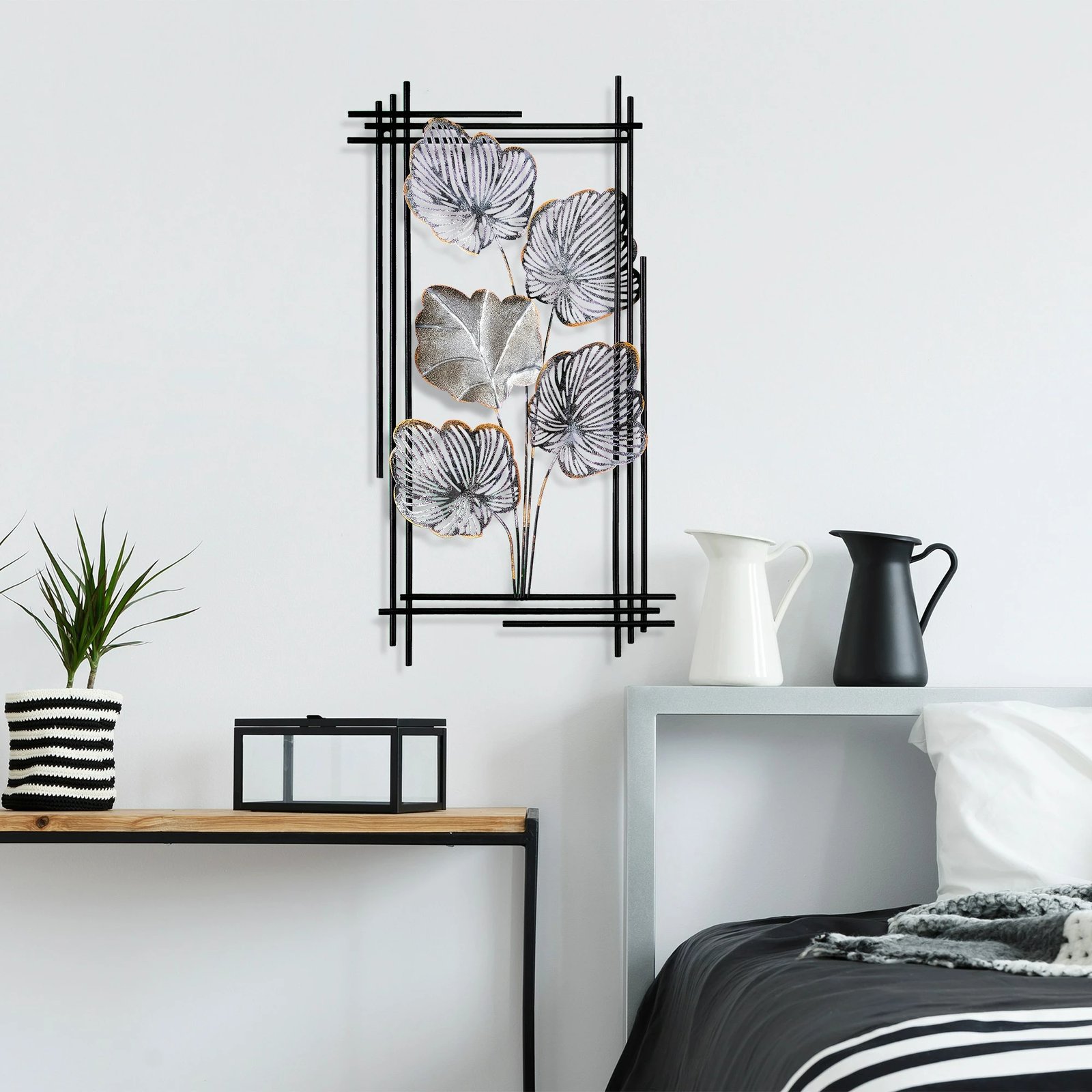 Aksesor dekorativ metalik për mur Wallity, Daiyu 2, shumëngjyrësh, 48x87x4cm