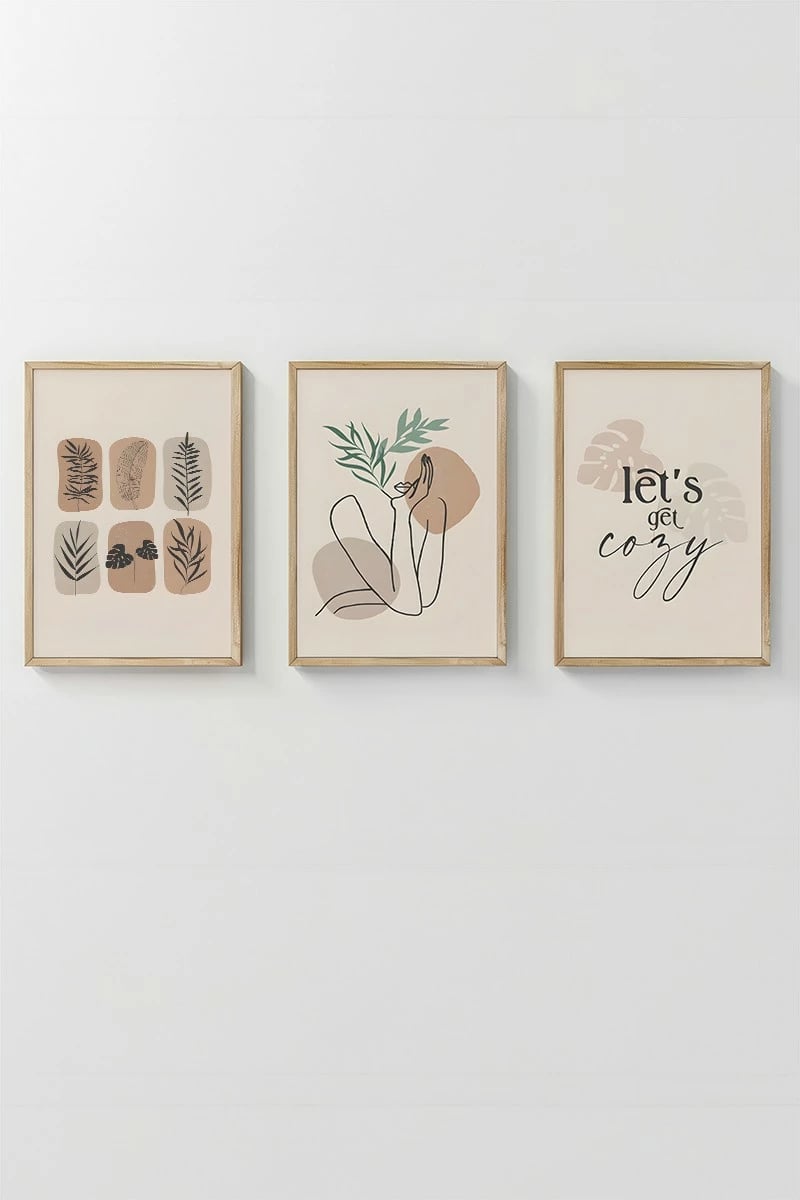 Pikturë dekorative me kornizë (3 copë), Wallity, 3Dartsohoset26