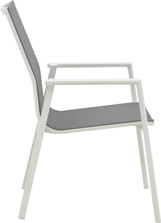 Set tavolinë me karrige Pinap-Dashiell, alumin i bardhë, kompensatë natyrale, 5 copë, Φ110x74cm