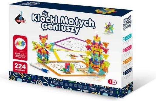 Set blloqe ndërtimi ASKATO Little Genius, 224 elemente, shumëngjyrëshe