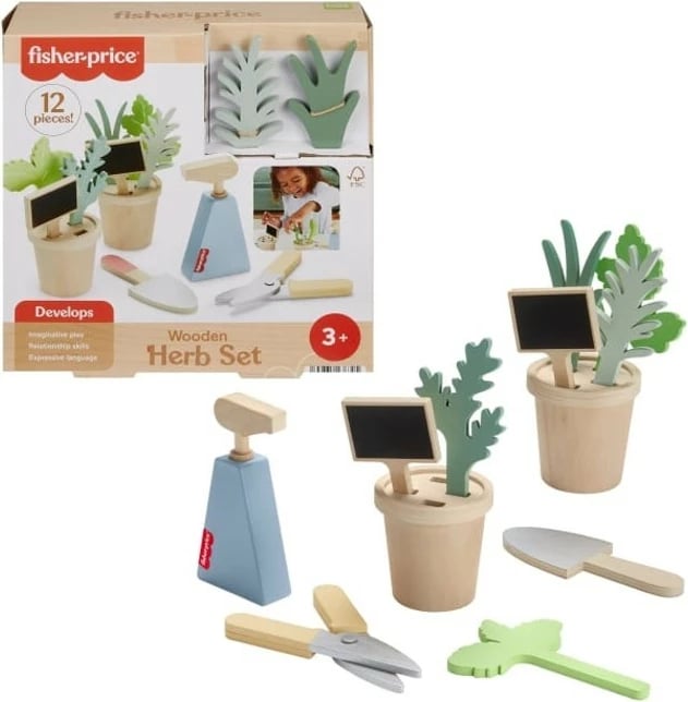Set lodrash prej druri për kopshtari, Fisher Price, HXT84, shumëngjyrësh, 12 pjesë