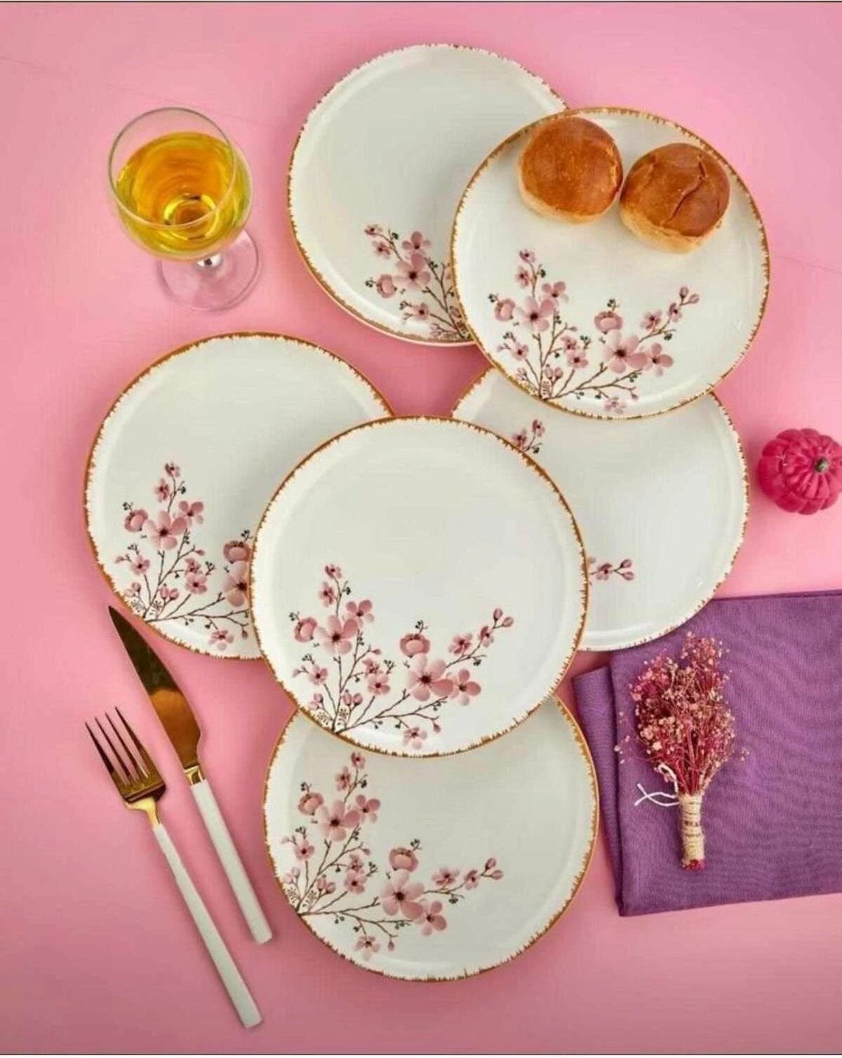 Set pjatash për ëmbëlsira (6 copë), Hermia Concept, SakuraLux6