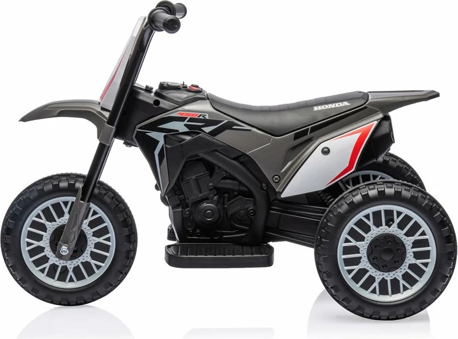Moto elektrike fëmijësh, Milly Mally Honda CRF 450R, 6V 4.5Ah 30W, shpejtësi 2.5-3 km/h, ngarkesa 25 kg, gri