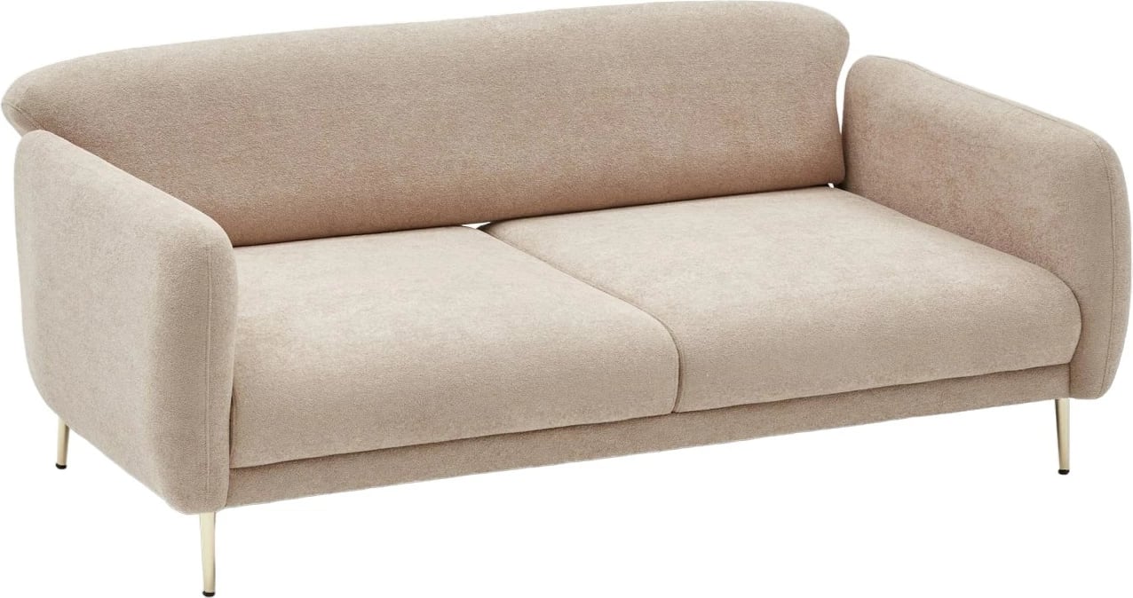 Divan-krevat treshe Simena, bezhë, këmbë metalike, Atelier del Sofa