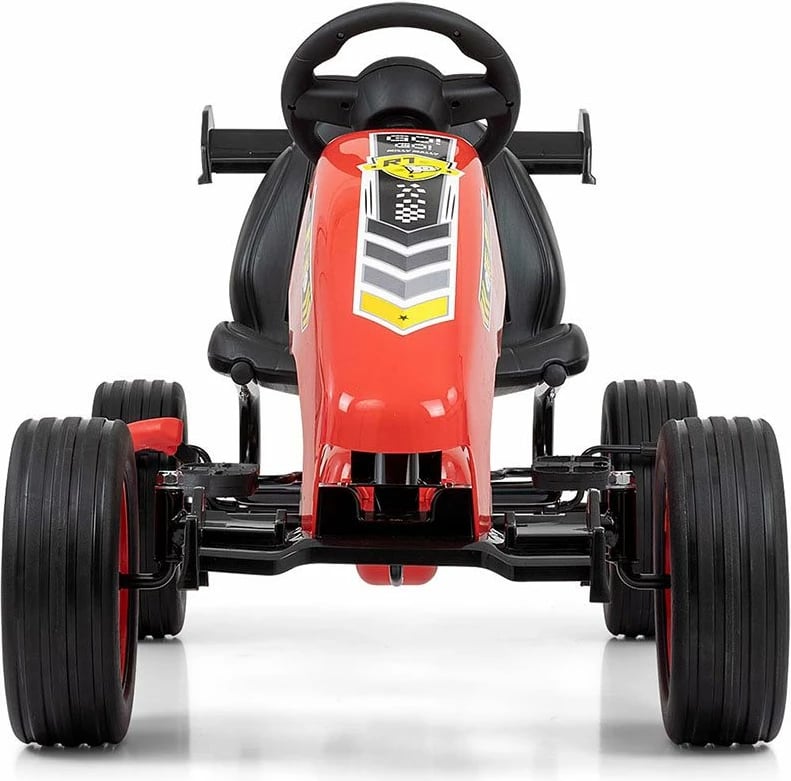 Gokart me pedale, Milly Mally, Rocket, marsh përpara/prapa me neutral, fren dore, rrota EVA, ulëse e rregullueshme, i kuq