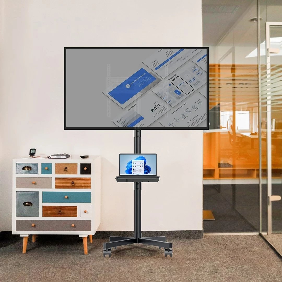 Karrocë mbajtëse TV Maclean MC-949, 32-55", portative, VESA 400x400, e zezë