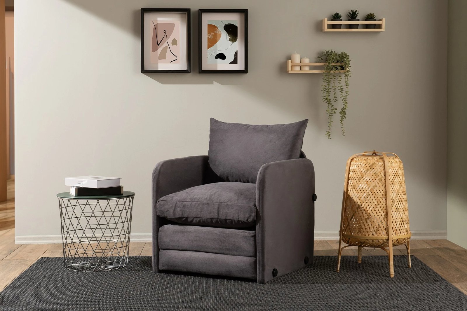 Krevat-karrige një vendi, ngjyrë gri, Saga Single