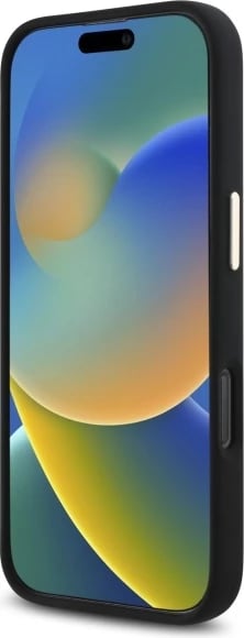 Mbështjellës Guess Silicone Logo Strass 4G për iPhone 16 Pro, i zi