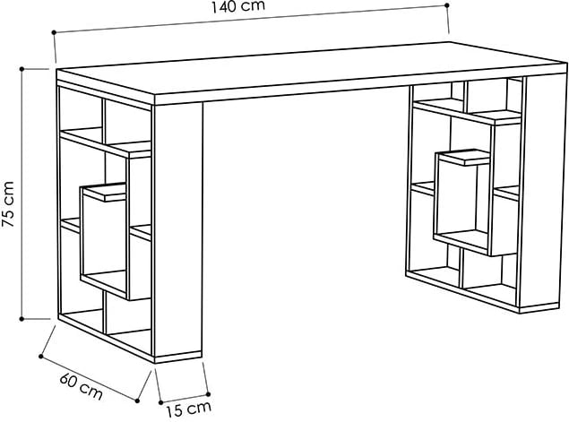 Tavolinë pune Labirent e bardhë 140x60x75