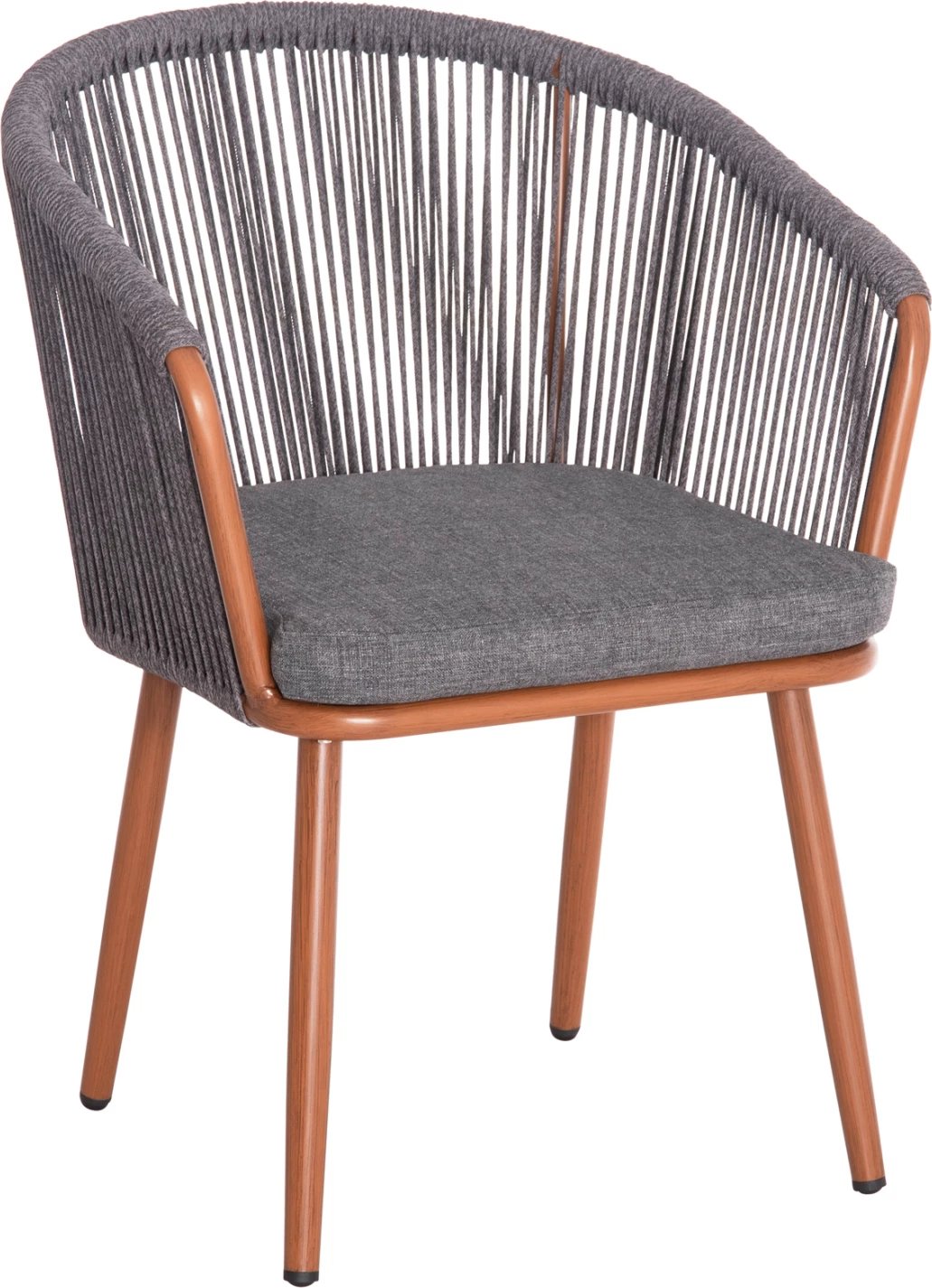 Karrige për ngrënie HARRIET FH5548.11, alumin kafe, kornizë gri, 60x62x80.5 cm, set prej 4 copash