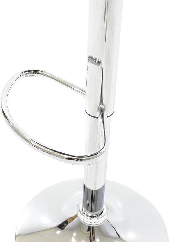 Karrige për bar Balina, lartësi e rregullueshme, lëkurë sintetike e bardhë, metal kromi, 52x53x109cm, set prej 2 copësh