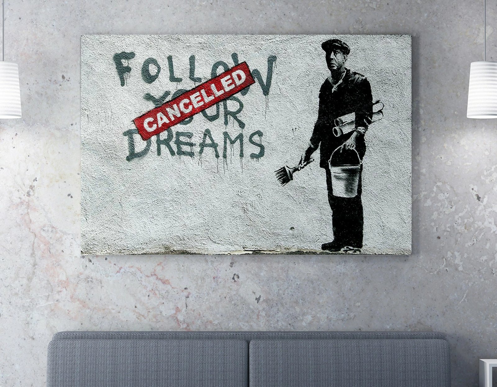 Pikturë dekorative në kanavacë, Banksy, shumëngjyrëshe, WY48, 70x100cm